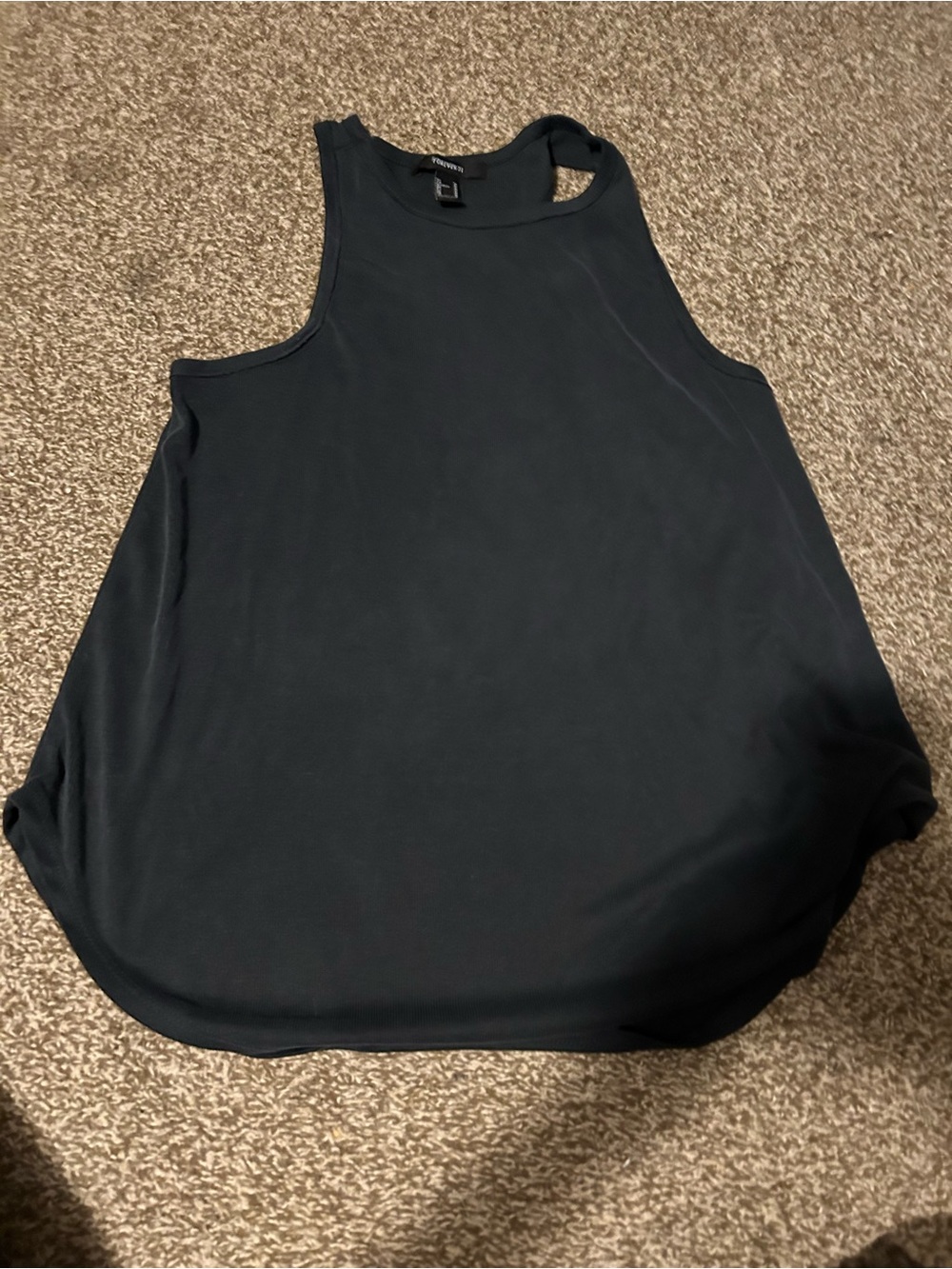 Forever 21 Black High-Neck Racerback Tank